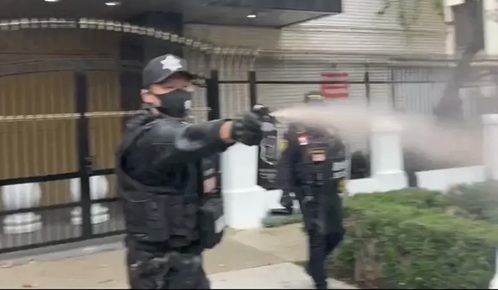 中领馆前集会 华人遭喷辣椒水 保安被捕